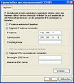 3. Allgemein: IP-Adresse, Netzmaske, Standardgateway und DNS-Server eintragen; OK